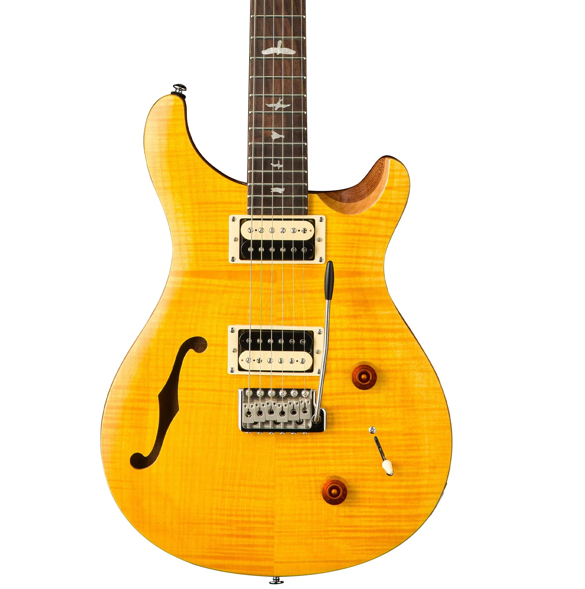 PRS SE CUSTOM 22 SEMI-HOLLOW ELECTRIC GUITAR (SANTANA YELLOW)