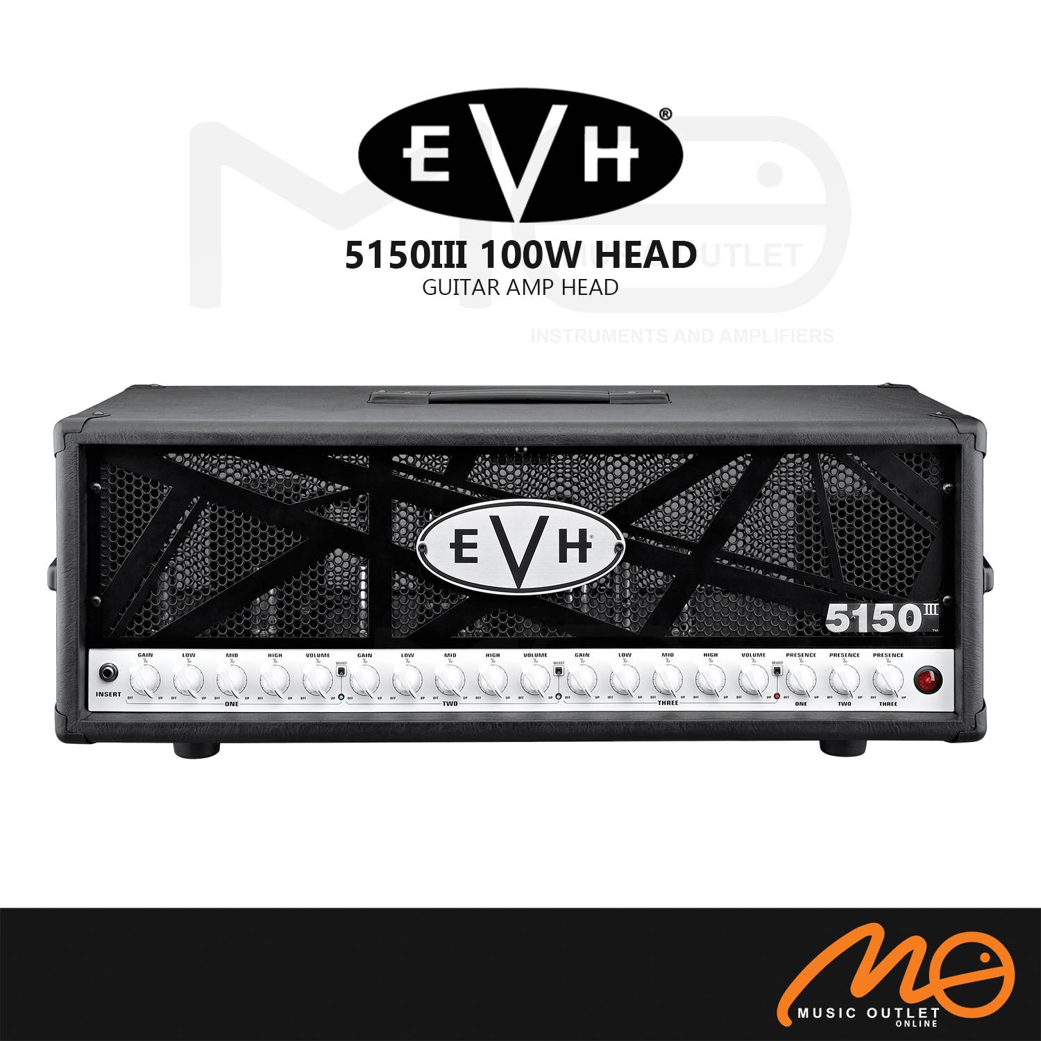 EVH 5150 III 100W 6L6 GUITAR TUBE AMP HEAD, 230V UK (BLACK)