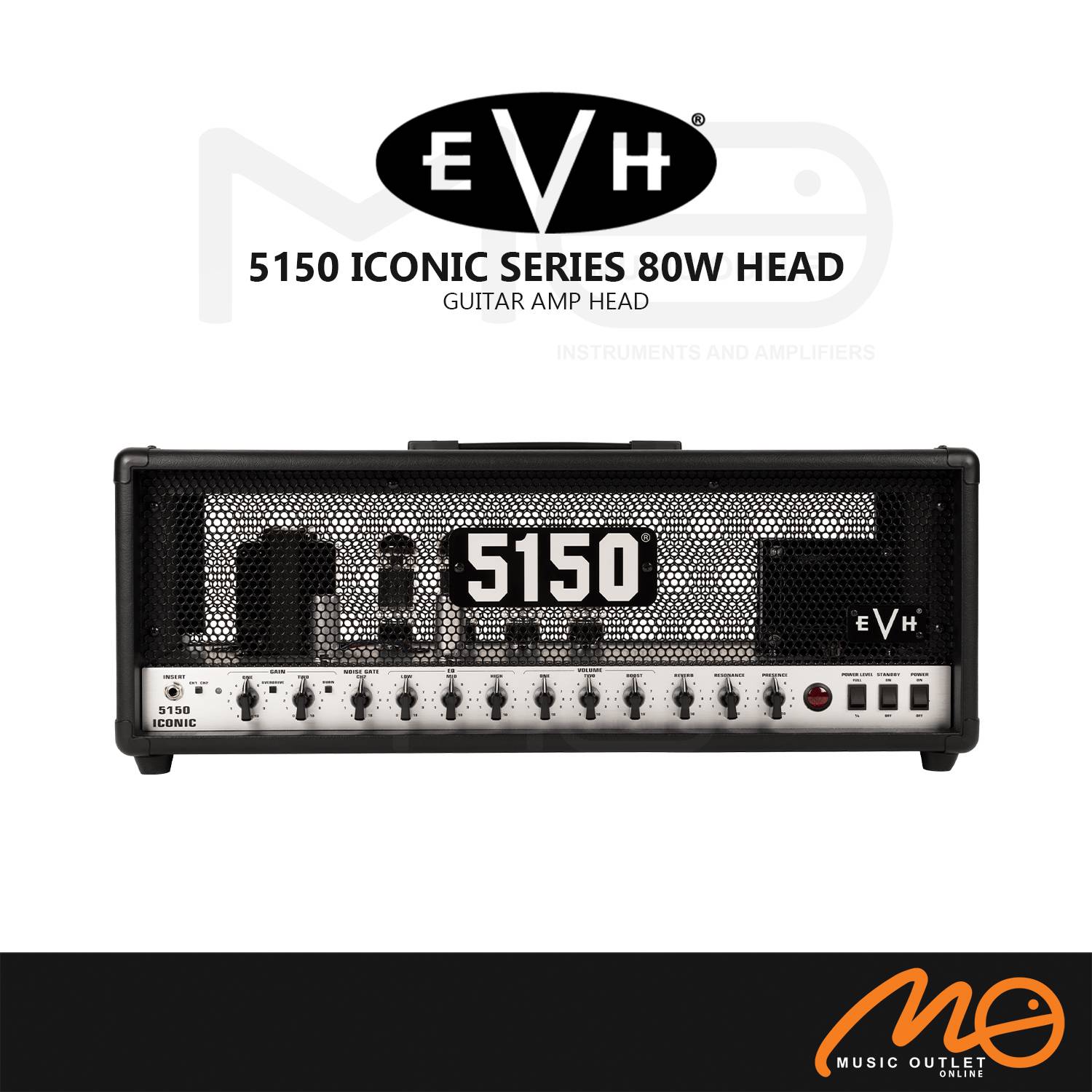 EVH 5150 ICONIC 80W GUITAR TUBE AMP HEAD, 230V UK (BLACK)