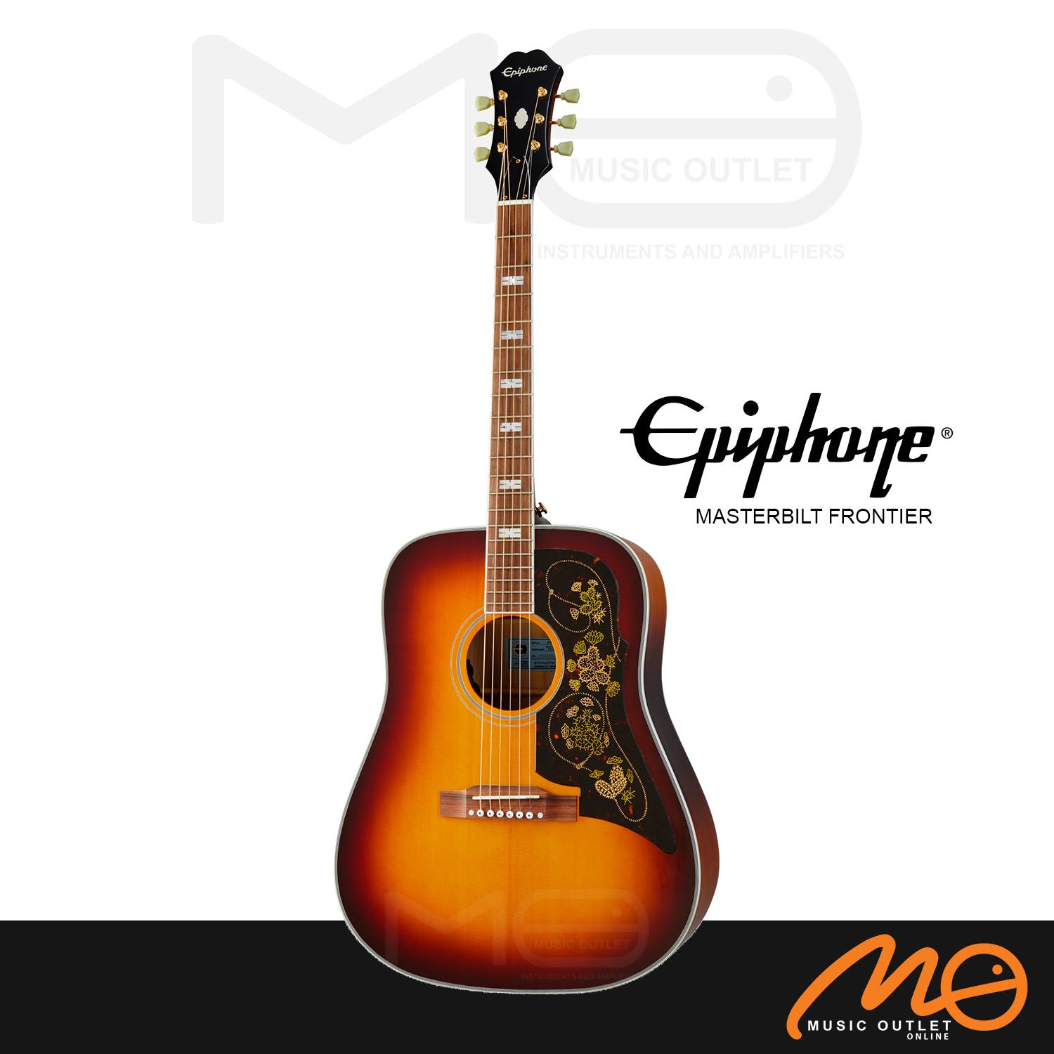 EPIPHONE MASTERBILT FRONTIER ALL SOLID ACOUSTIC GUITAR (ICED TEA