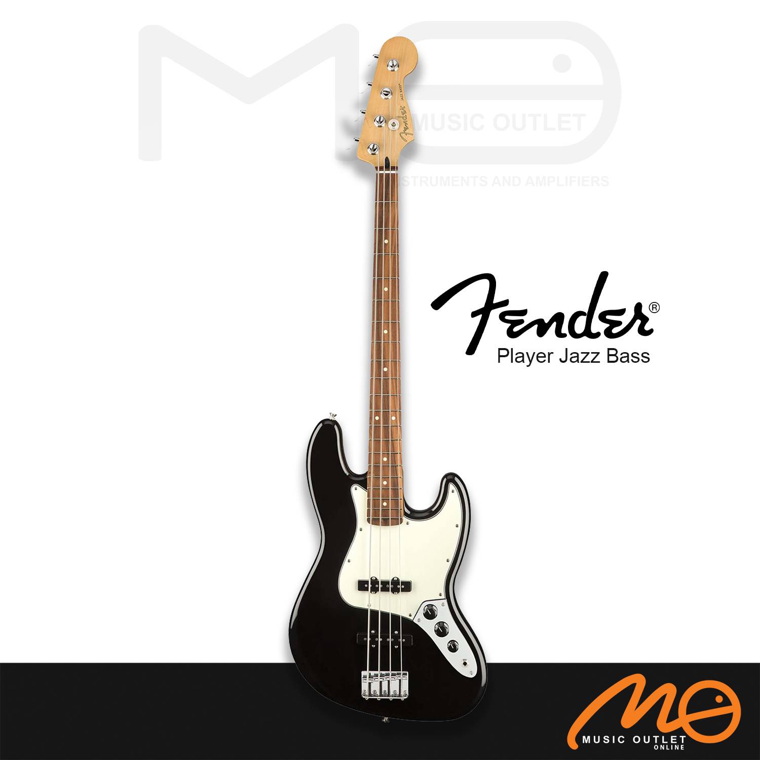 FENDER PLAYER JAZZ BASS GUITAR, PAU FERRO FB (BLACK)
