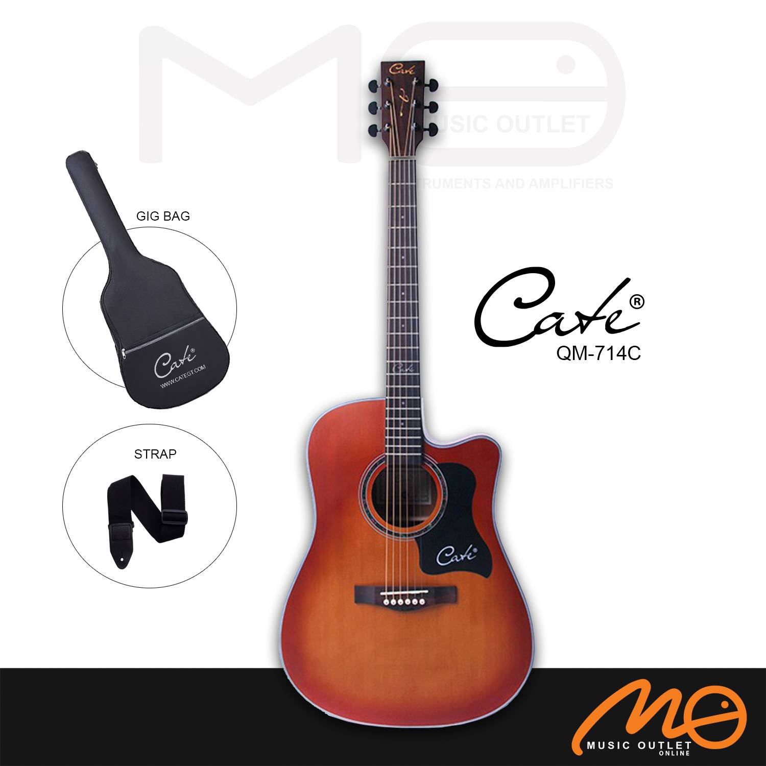 CATE QM 714C CARTER 41 ACOUSTIC GUITAR RETRO