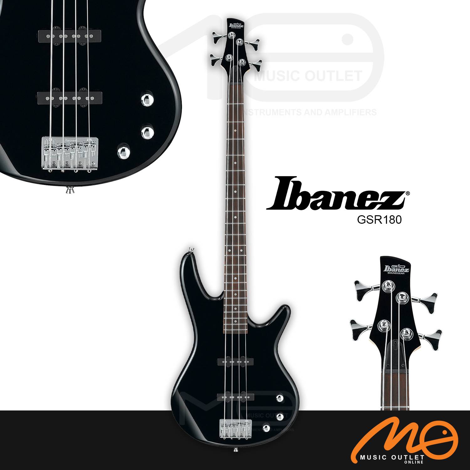 【整備・清掃・弦交換済み】Ibanez Gio GSR180-BK ジオ Gio Ibanez GSR180 ベース 初心者12点セット 【Fenderアンプ付