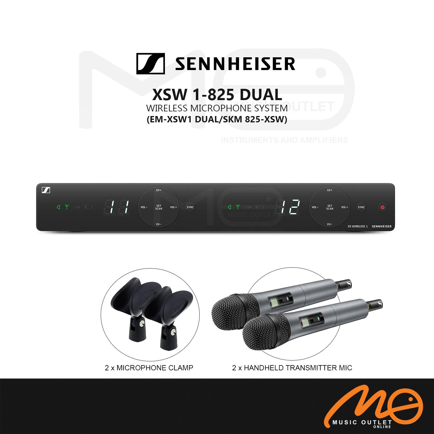 SENNHEISER XSW 1825 DUAL CHANNEL WIRELESS MICROPHONE SYSTEM (RECEIVER
