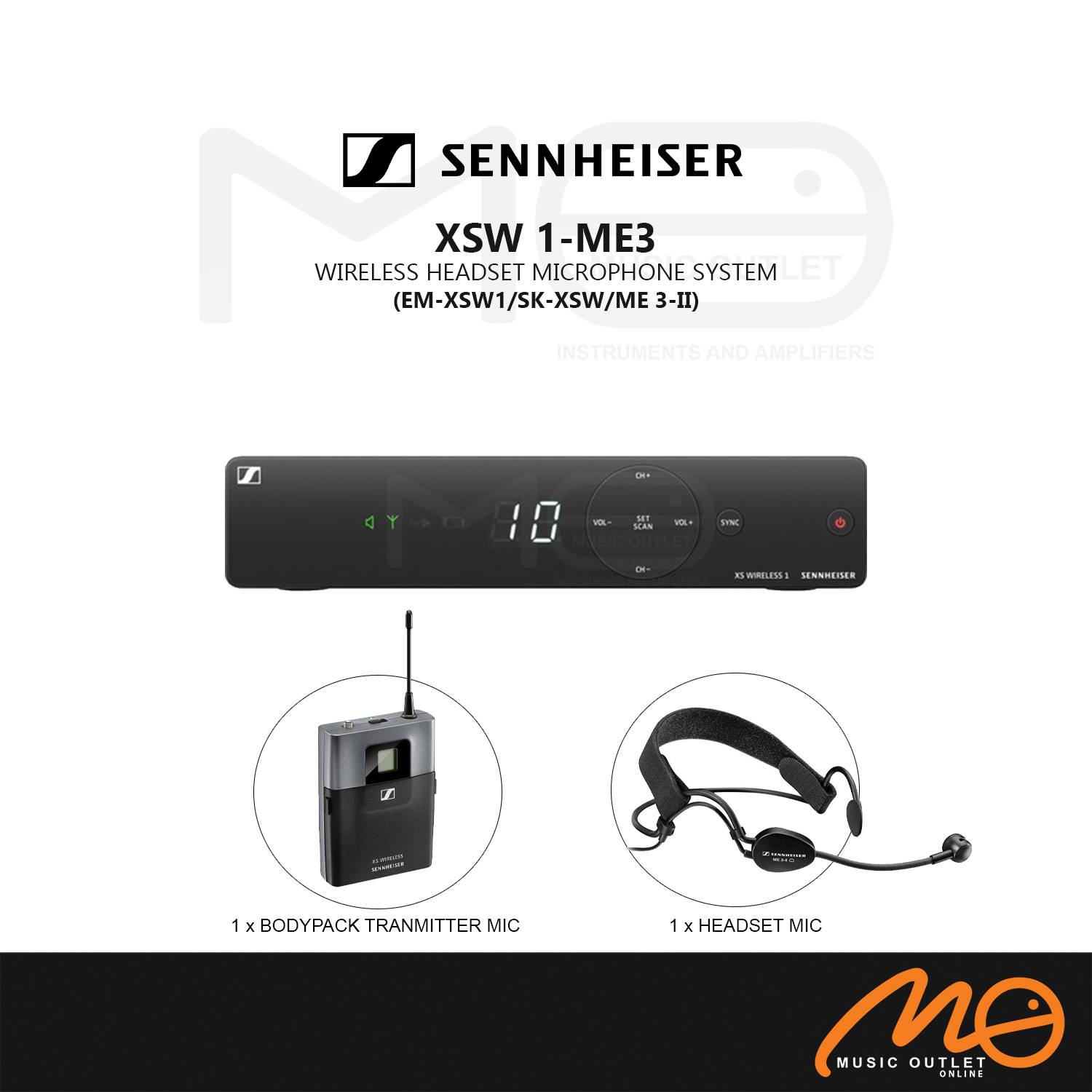 SENNHEISER XSW 1ME3 WIRELESS HEADSET MICROPHONE SYSTEM