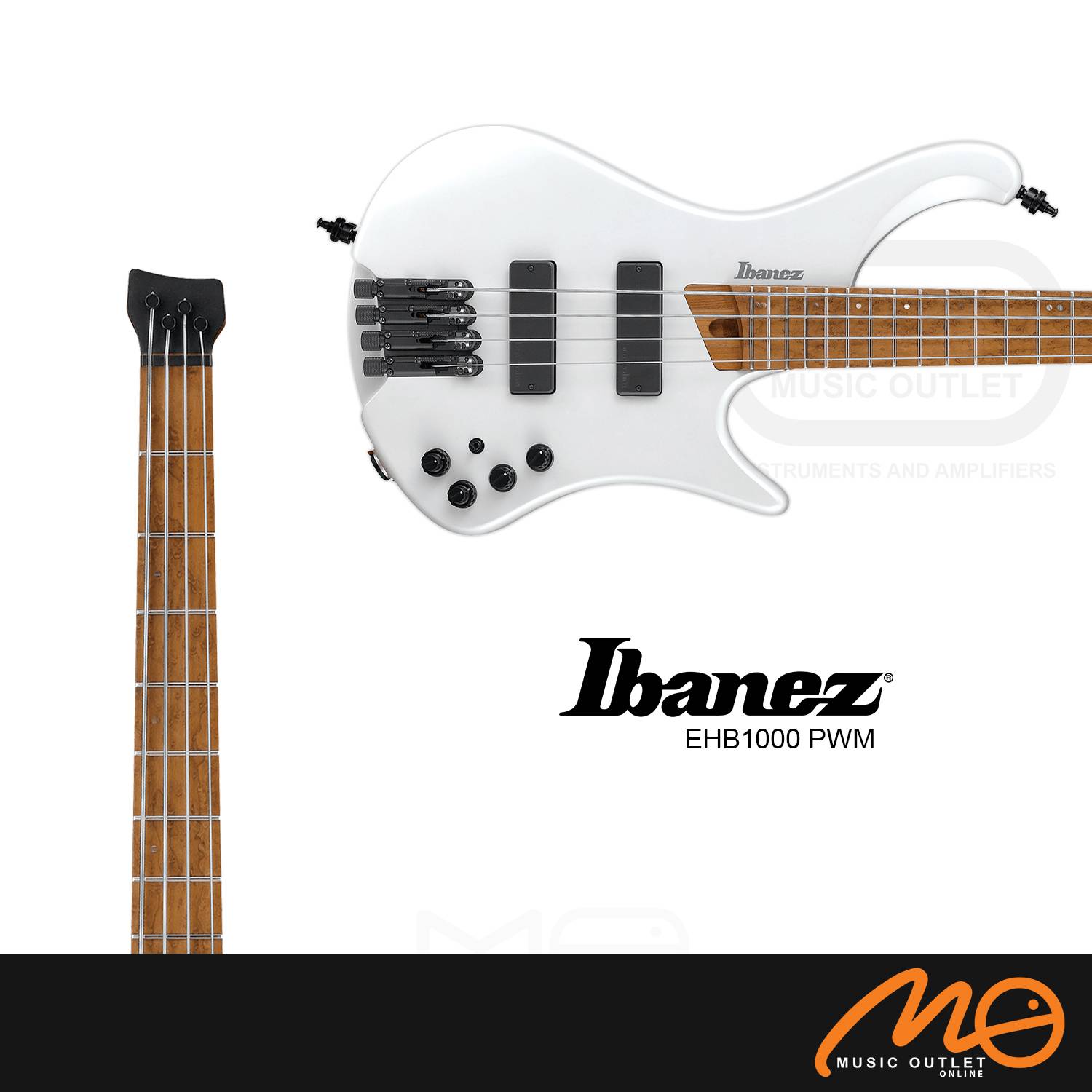 IBANEZ EHB1000 HEADLESS 4STRING ELECTRIC BASS (PEARL WHITE MATTE)