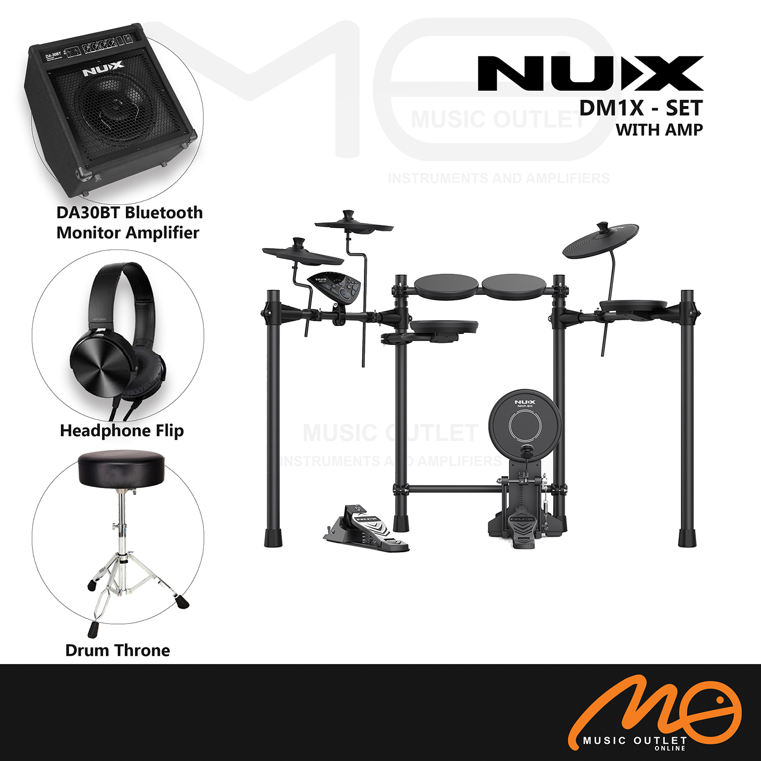 NUX DM1X 5PIECE DIGITAL ELECTRONIC DRUM SET (WITH AMP)