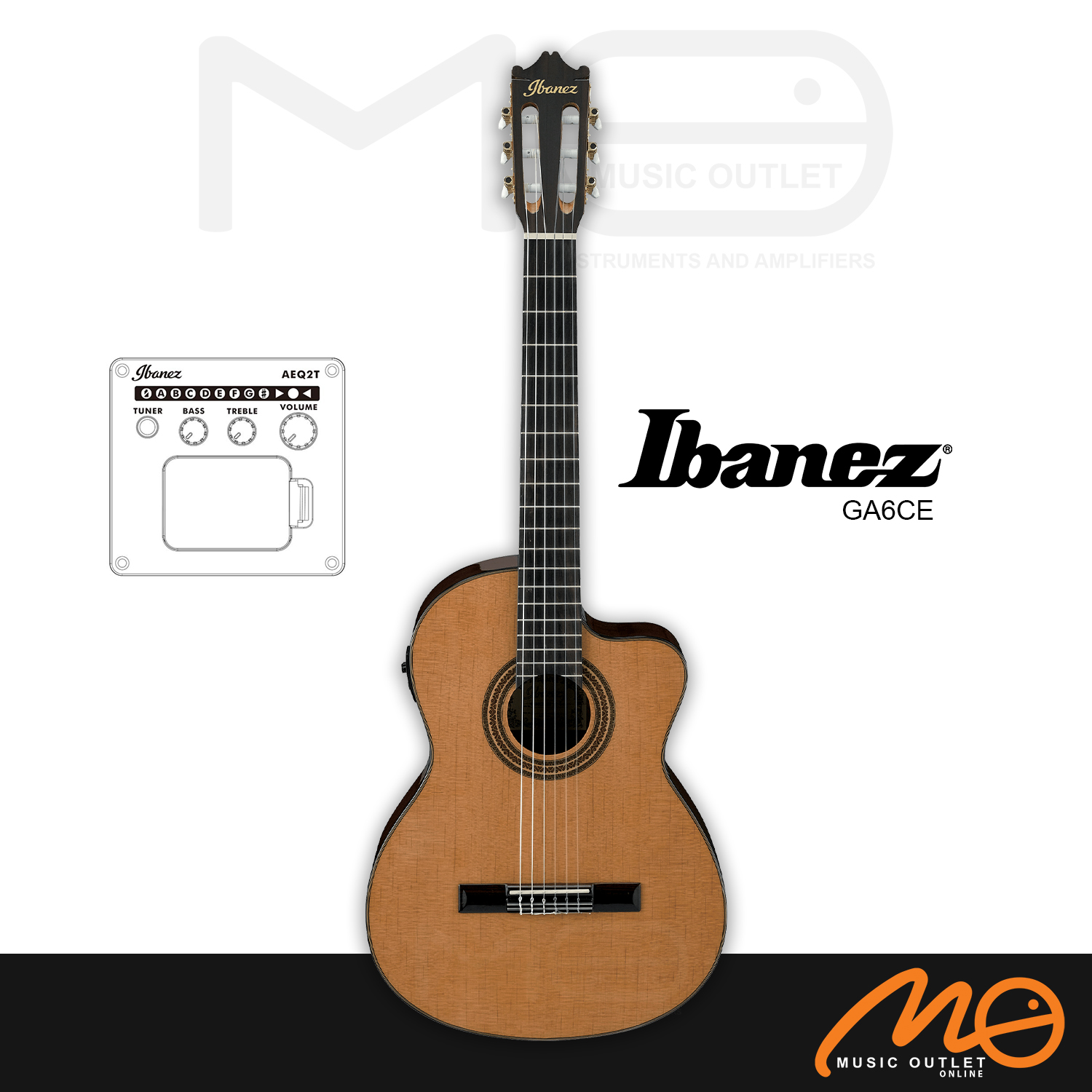IBANEZ GA6CE CLASSICAL GUITAR (AMBER HIGH GLOSS)