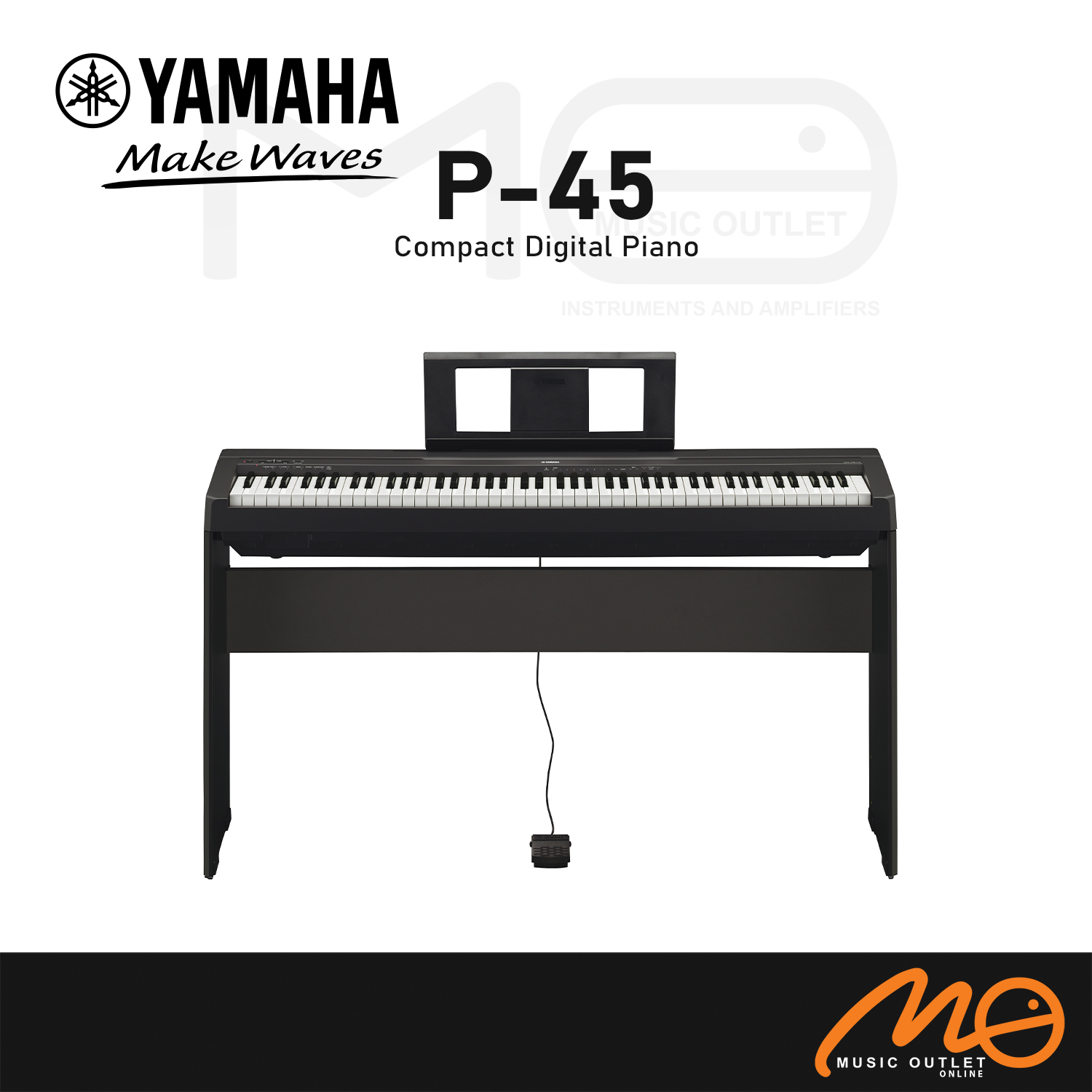 YAMAHA P45 DIGITAL PIANO P SERIES 88 KEYS WITH BENCH (BLACK)
